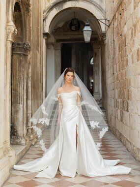 Anne Barge Tucker Wedding Dress with Overskirt